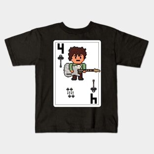 Pixelrockstars Four of Clubs Playing Card Kids T-Shirt